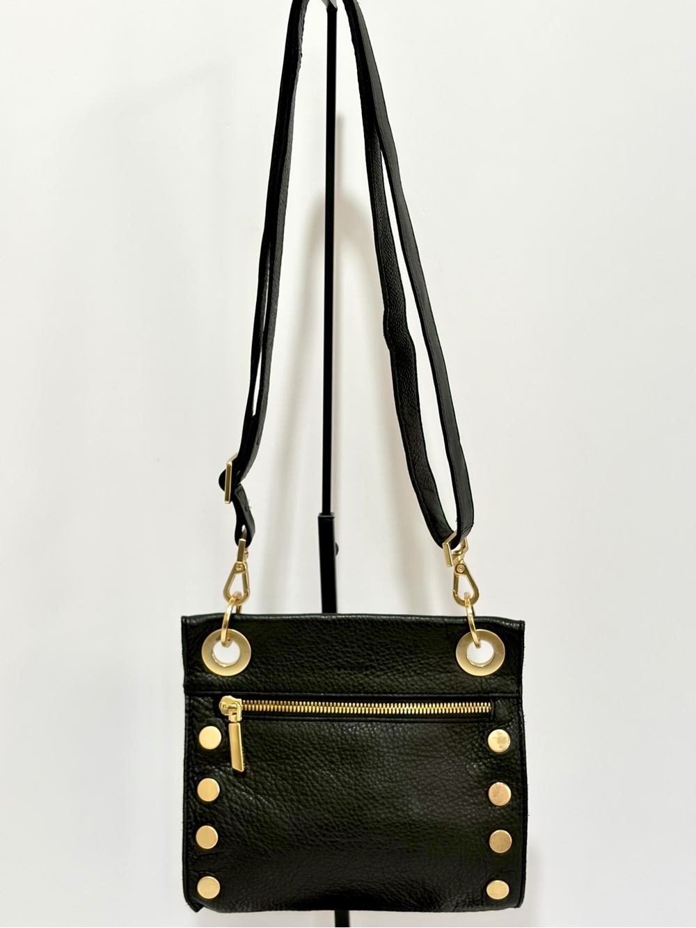 Hammitt Tony Small Crossbody In Black Leather With Brushed Gold Hardware EUC!!!
